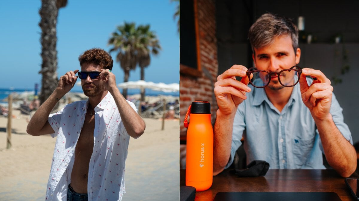 deux hommes portant des lunettes Horus X