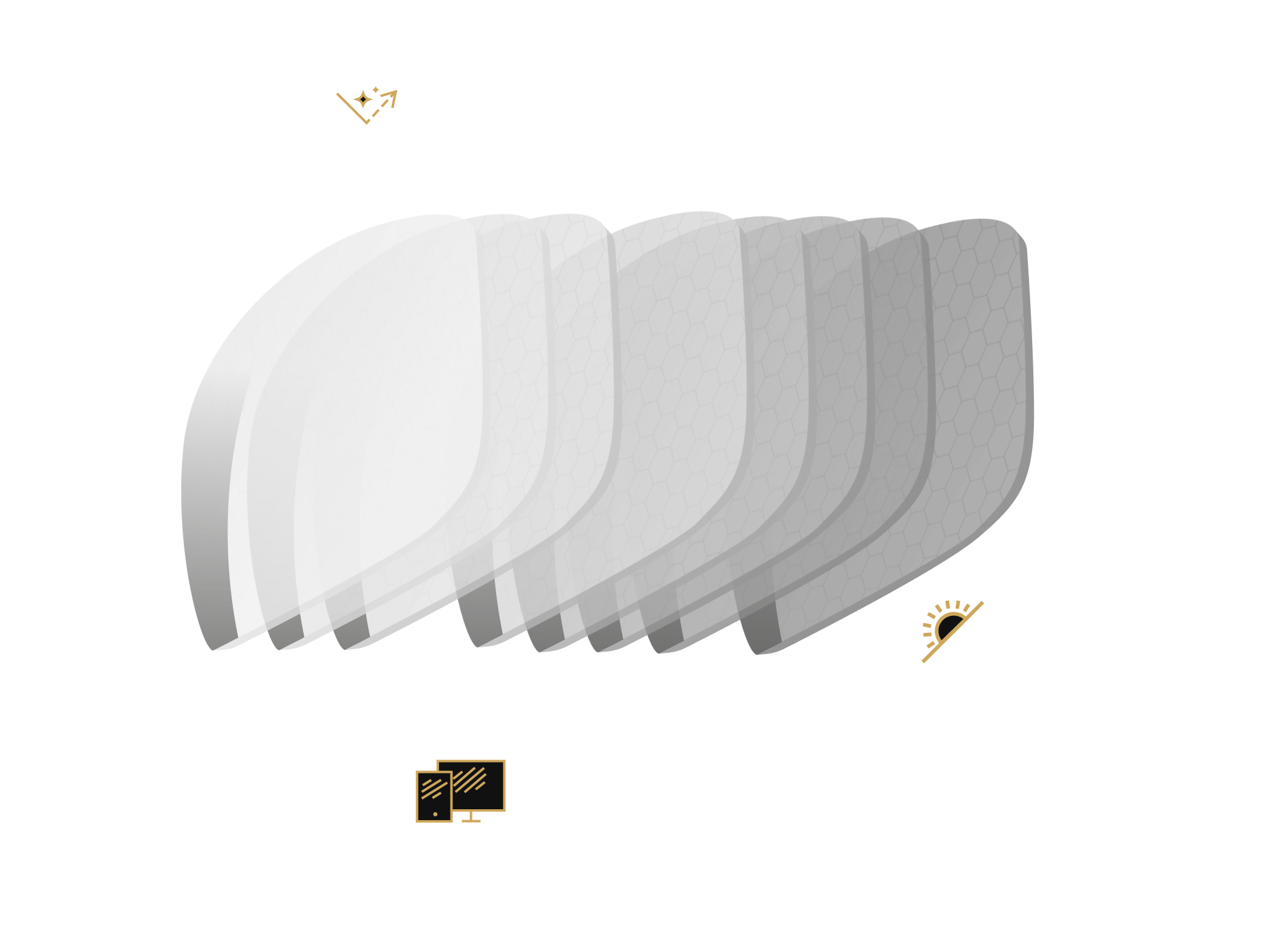 visuel montrant les différentes couches et les traitements sur le verre ghost horus x