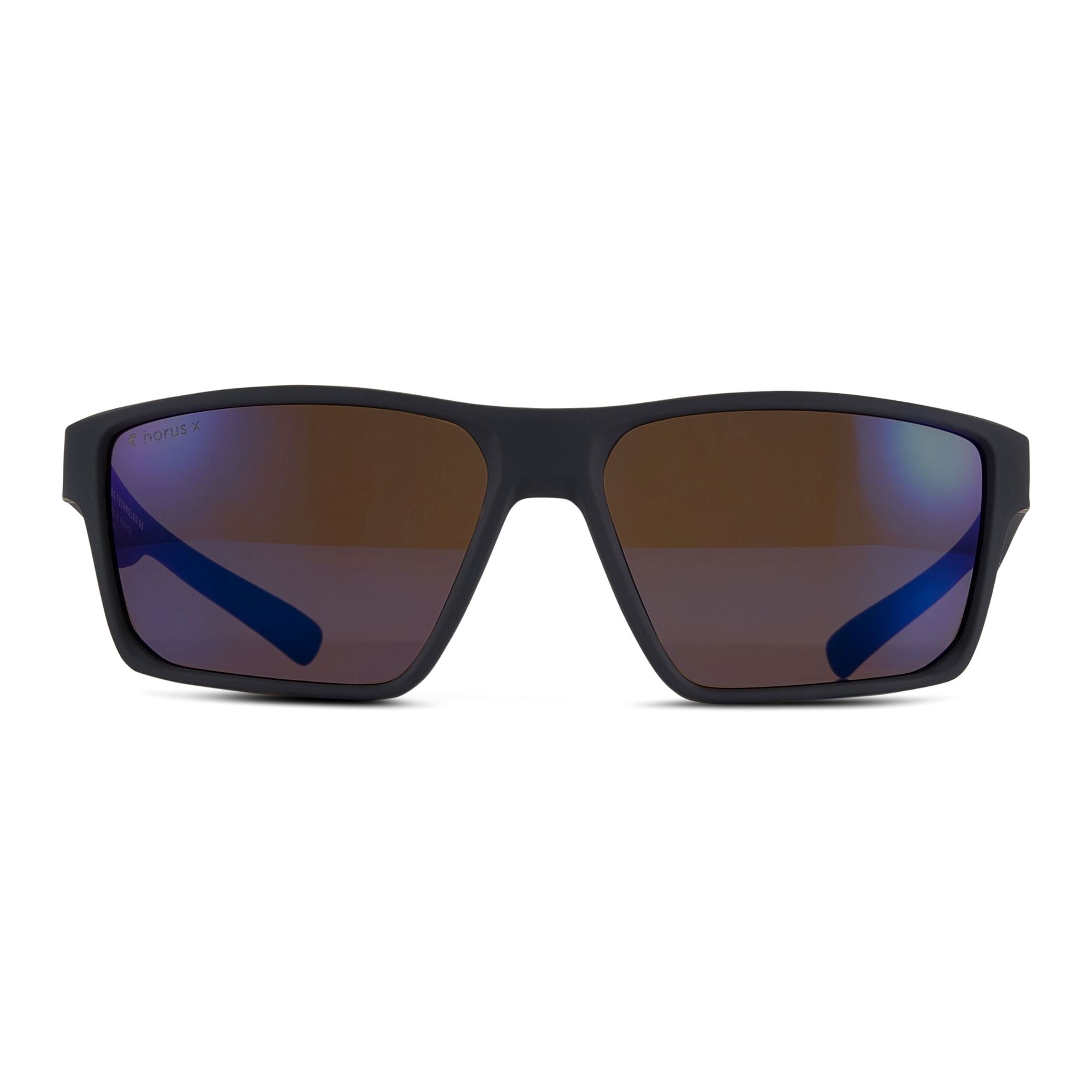 Lunettes de soleil modèle One de face avec gravure laser Horus X sur le haut du verre droit