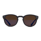 Lunettes de soleil rondes noires sur fond blanc de face. Modèle Urban